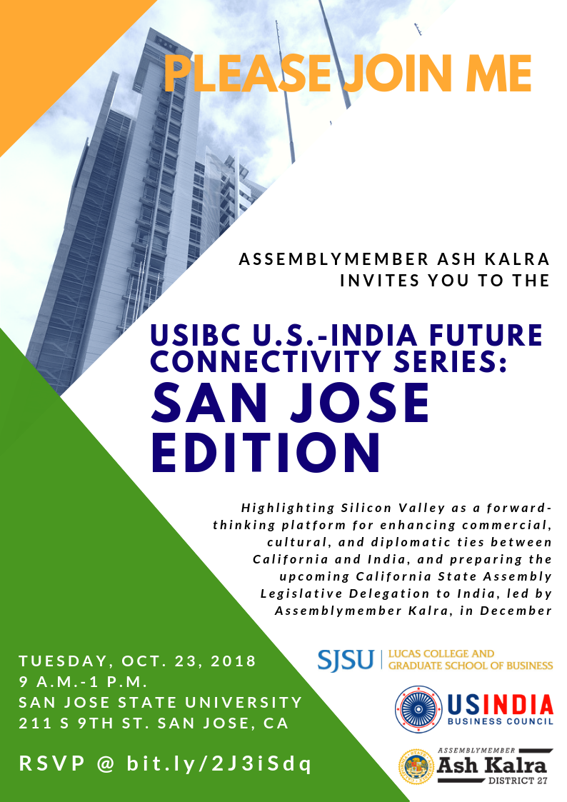 Flyer for U.S.-India Business Council Symposium in San Jose