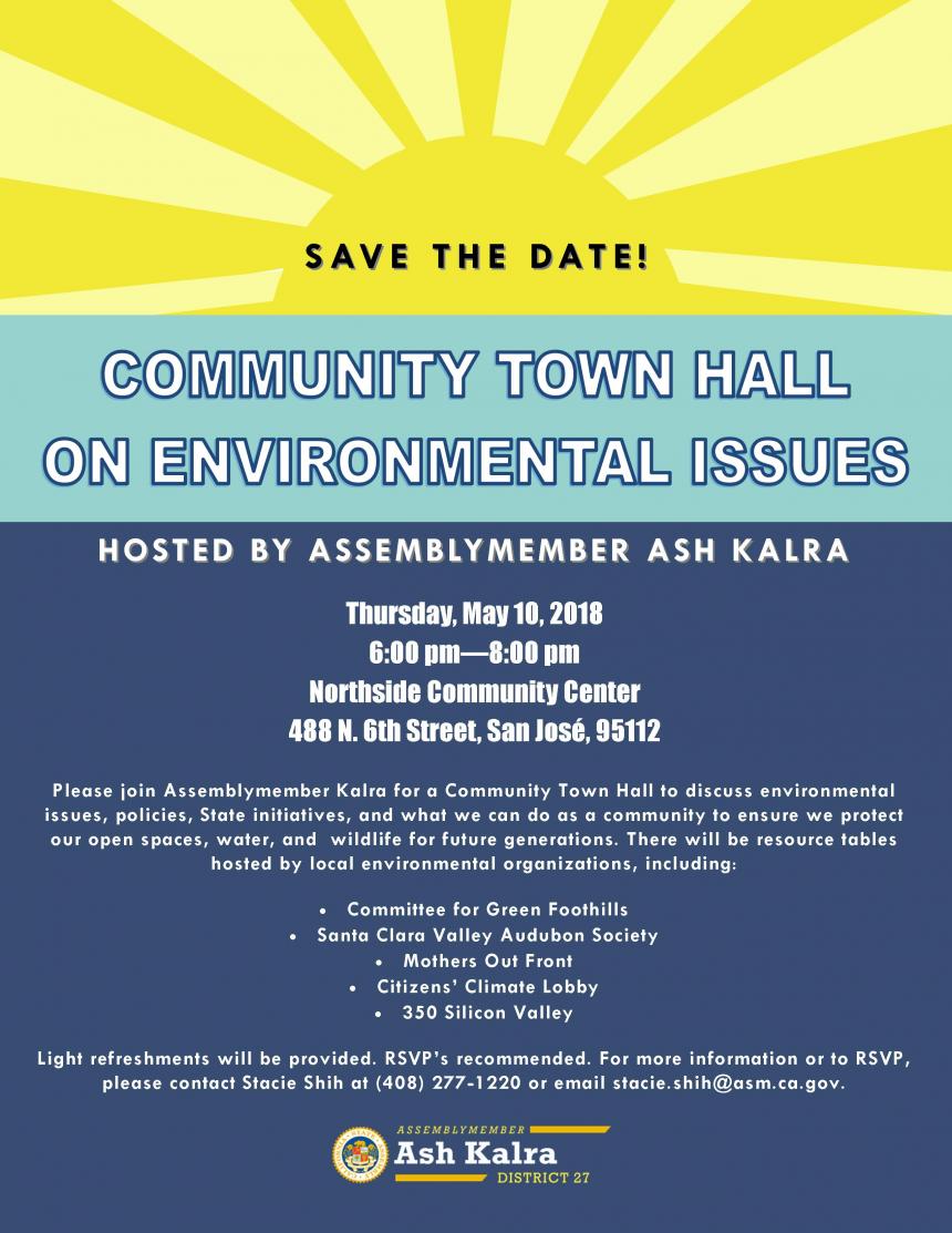 Assemblyman Kalra Community Town Hall event graphic