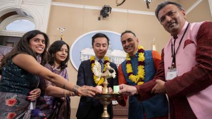 Assemblymember Kalra celebrates Diwali at the Capitol with BAPS Swaminarayan Sanstha