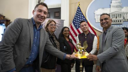 Asm. Kalra and group photo Diwali Candle Lighting 