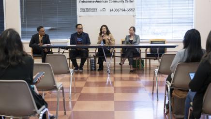Julie Ramirez first panel AAPI Caucus Town Hall Photo
