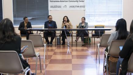 Julie Ramirez first panel AAPI Caucus Town Hall Photo
