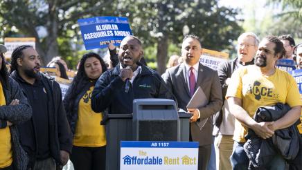 Guest speaking (Michael Avant) at AB 1157 Affordable Rent Act Press Conference