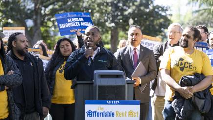 Guest speaking (Michael Avant) at AB 1157 Affordable Rent Act Press Conference