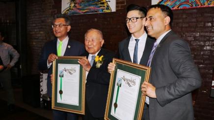 L to R: Assemblyman Kansen Chu, Legacy Awardee Yoshihiro Uchida, Assemblyman Evan Low, and Assemblyman Ash Kalra